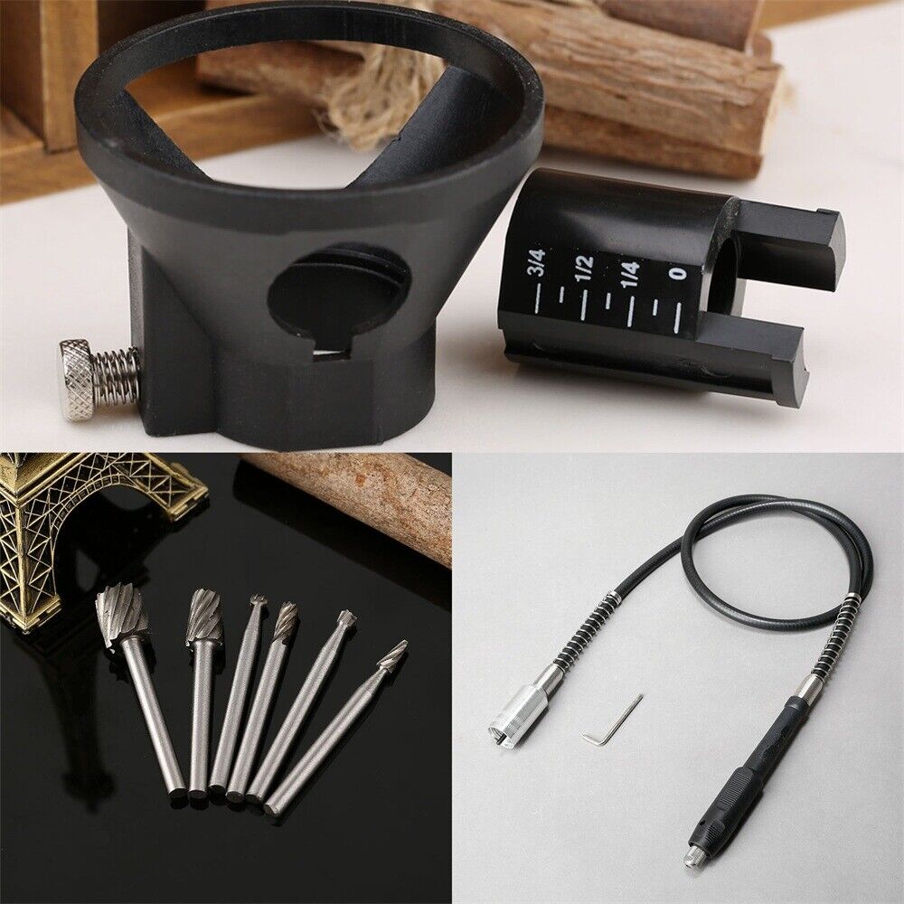 8pcs HSS Drill Bits & Flexible Shaft Rotary Tool Kit For Grinding Polishing C6B