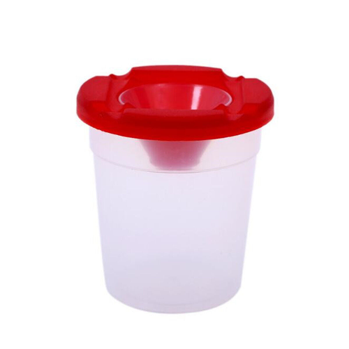 Non Spill Water Pots Lid & Stoppers Plastic Artist Paint Brush Holder & Cleaner
