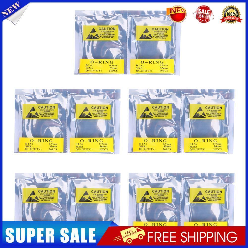500pcs 0.9mm 31-40mm Rubber O-Ring Watch Back Seal Gasket Watch Repair Tool