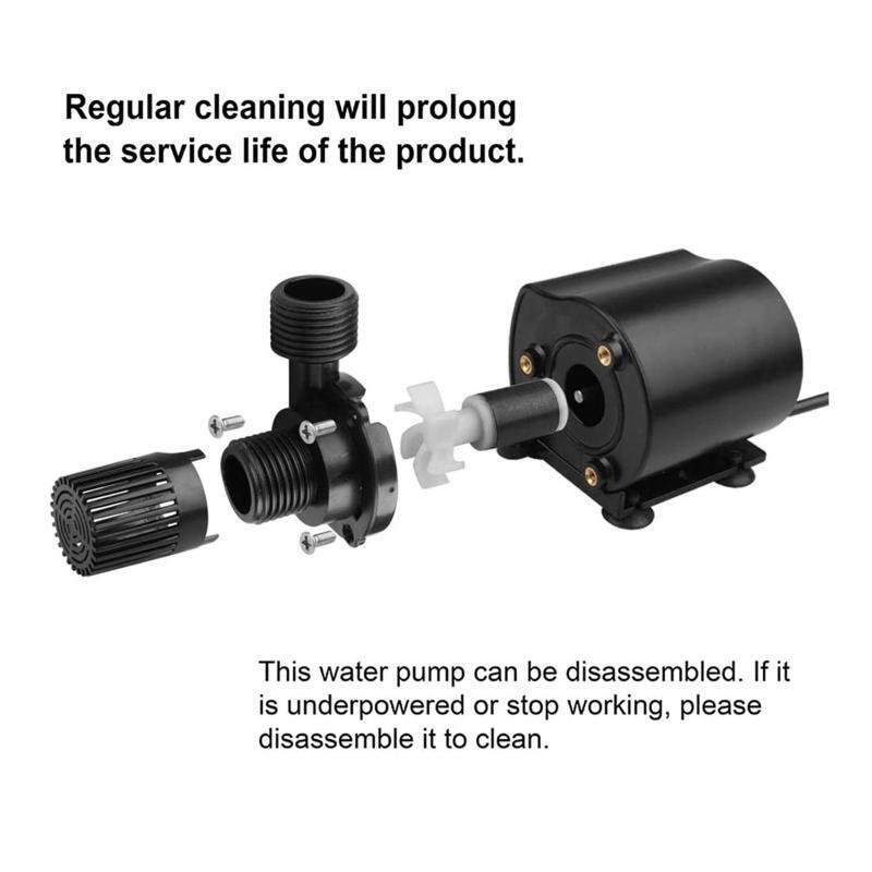 Brushless DC Water Pump Lift 500cm Submersible Fountain Aquarium Circulating
