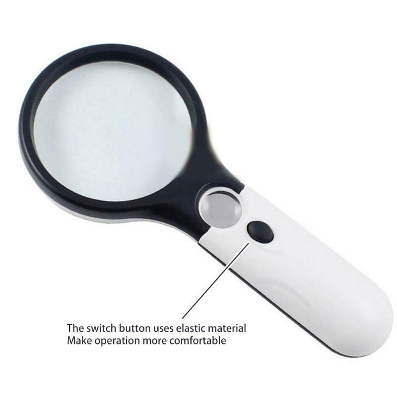 Handheld Lighted Magnifying Glasses 3x 45x Illuminated LED Magnifier Jewelry
