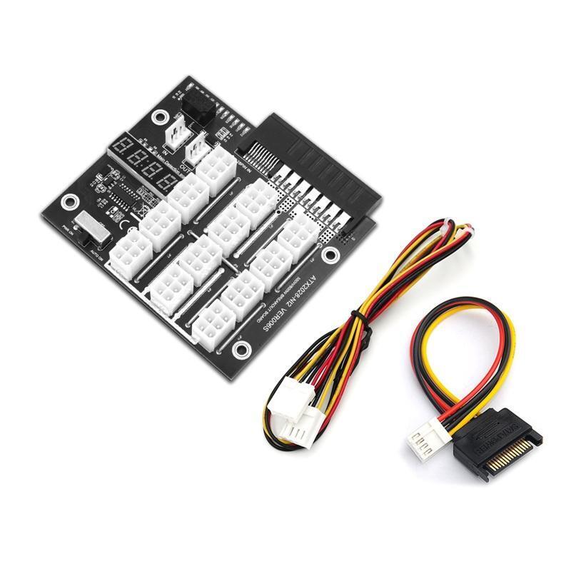 Server PSU Power Supply Breakout Board Adapter 1800W 12 Ports ATX 6 Pin for Eth