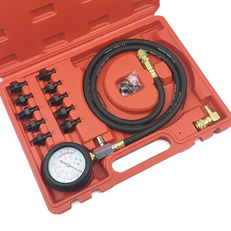 Car Oil Pressure Gauge Compression Test Gauge Kit w/ Plastic Case for Automotive