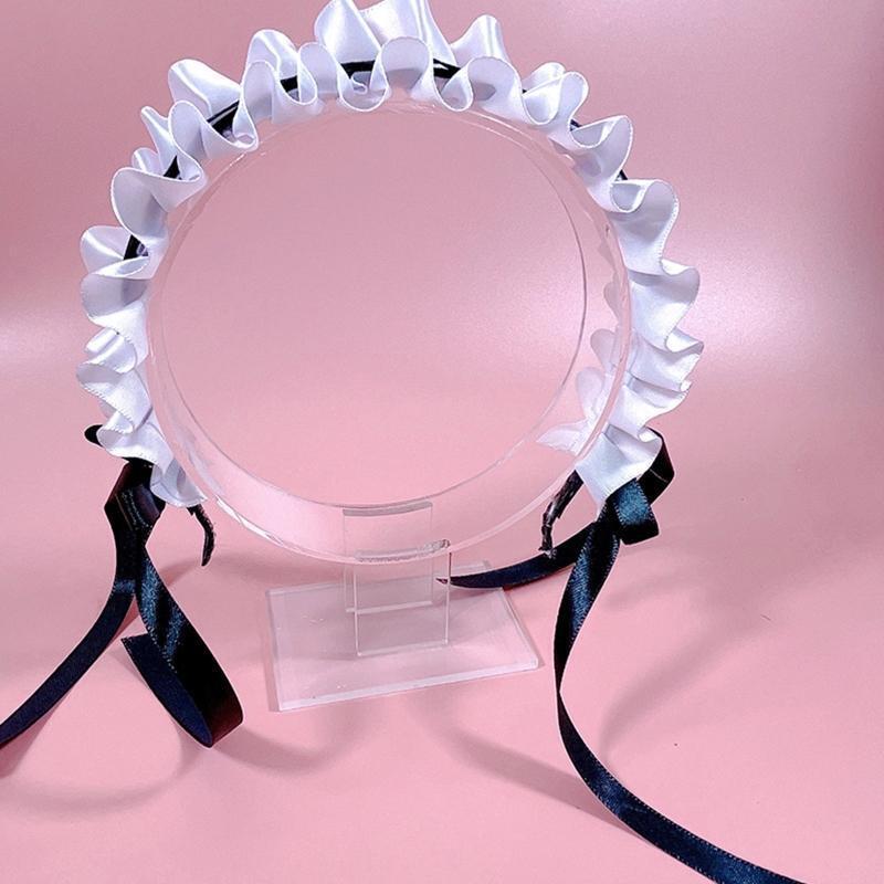 Funny Pleated Laces Headband Elegant Bowknot Hairbands Lolita Costume Supplies