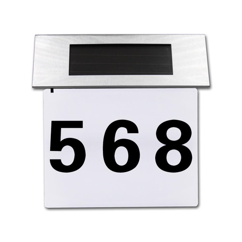 LED Waterproof Number Doorplate Solar Lamp Outdoor House Indicating Lights