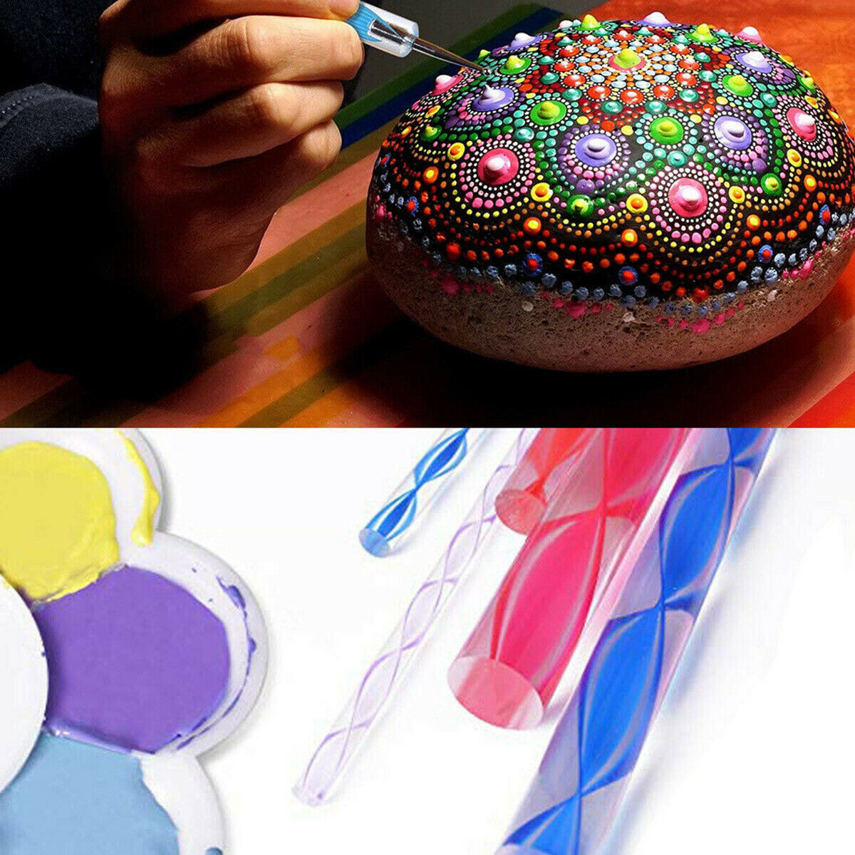 25Piece Mandala Dotting Tools Rock Painting Kits Dot Nail Art Pen Paint Stencil