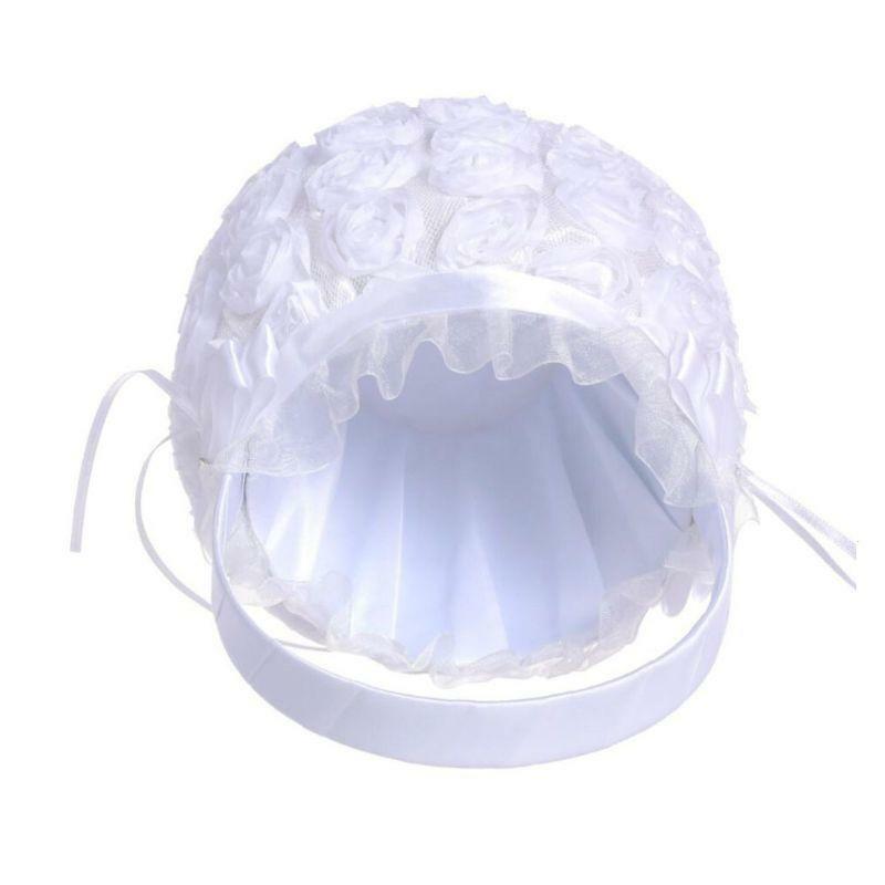 White European Bride Embroidery Basket Rose Decoration Lace Wedding Flower Girl