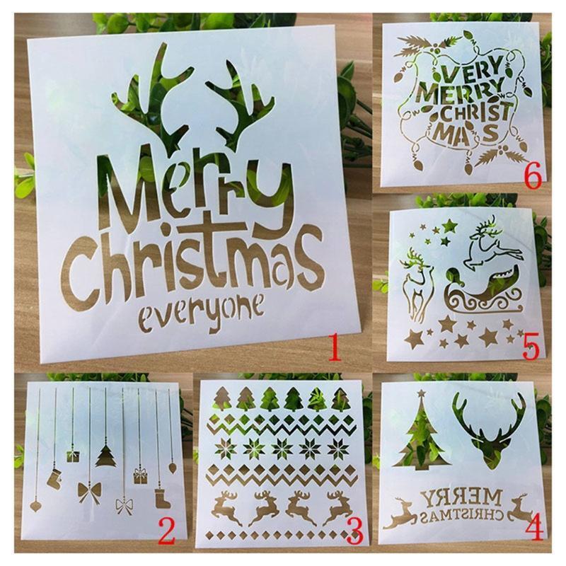 6 Pieces Cake Decorating Stencils Christmas Cookie Wedding Cake Decorative Mold