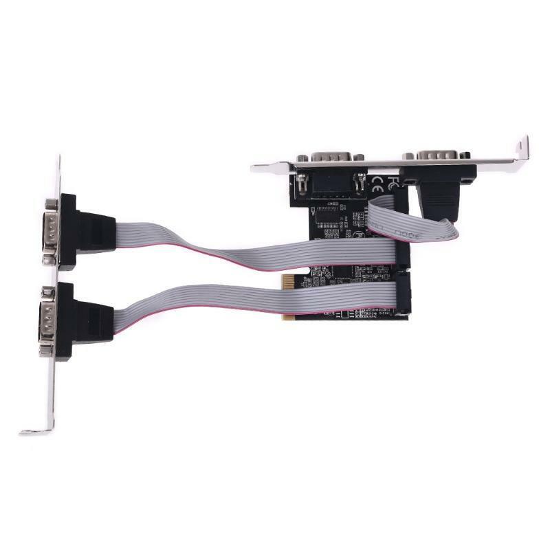 99100 Chipset PCIe 4 Port Serial Add on Card Multi RS232 DB9 COM Expansion Riser