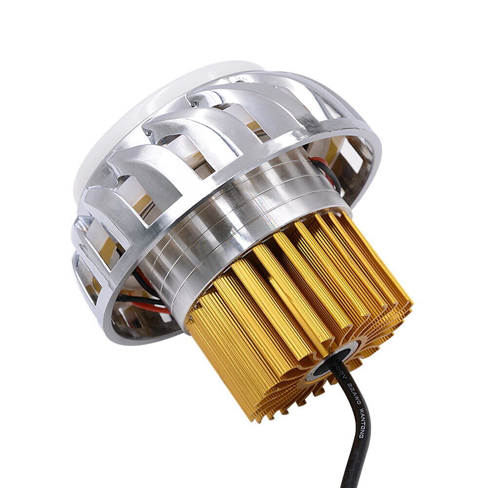 Dual Halo Motorcycle 12V-85V Projector Hi/Lo Beam LED Red Blue Halo