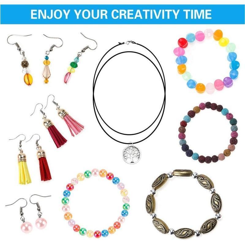 2062Pcs Jewelry Making Supplies Kit with Assorted Beads Charms Findings Pliers