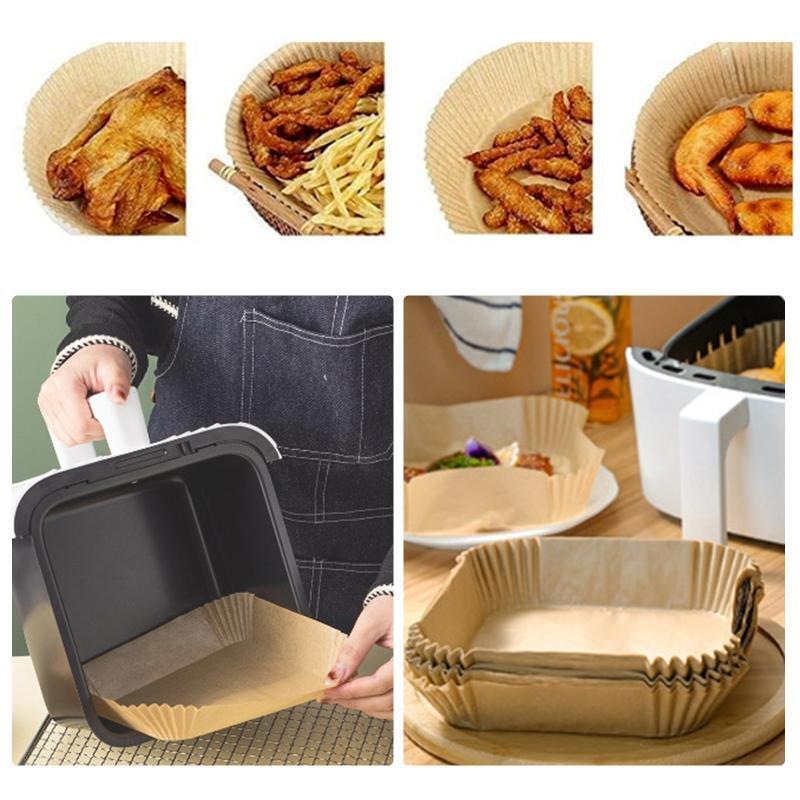 100 PCS Baking Paper Air Fryer Paper Waterproof Parchment for Roasting Microwave