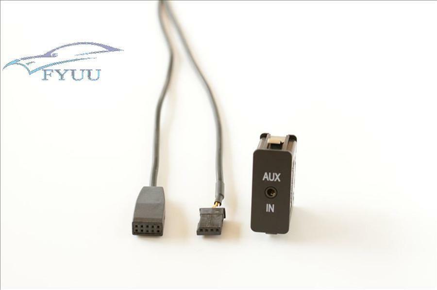 1pc Car AUX-in AUX 3.5MM Jack Female Extend Cable Adapter For BMW E46 2002-2006