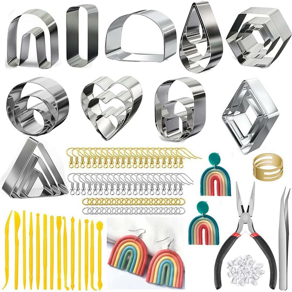 141 Pieces Polymer Clay  Earring Making Kit DIY Clay Jewelry Tool