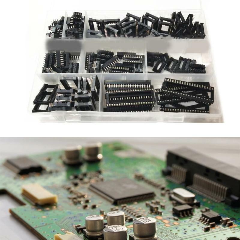 122Pcs 2.54mm Pitch Dual Row DIP IC Sockets Solder Type Adaptor Set 6 to 40pin