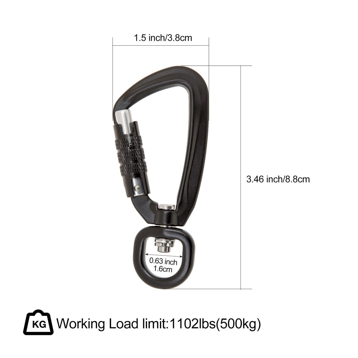2x Heavy Duty  Auto  Carabiners Hook Dog  Clip  500KG