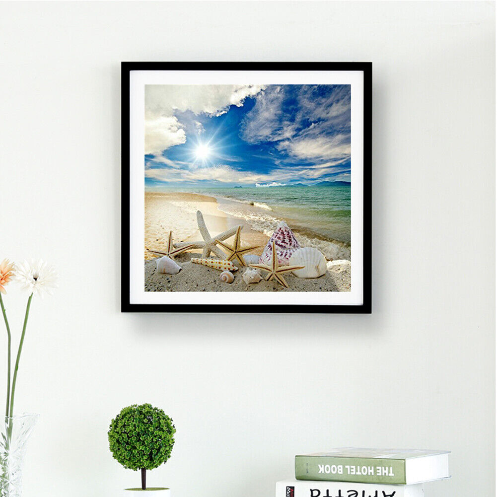 Beach 5D Full Drill Round Diamond Painting DIY Embroidery Kits Cross Stitch
