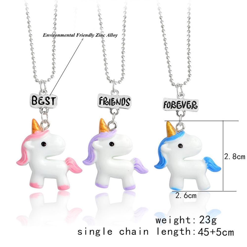 Friend Forever Jewelry New Bff Necklace Bead Chain Unicorn Pendants Friendship