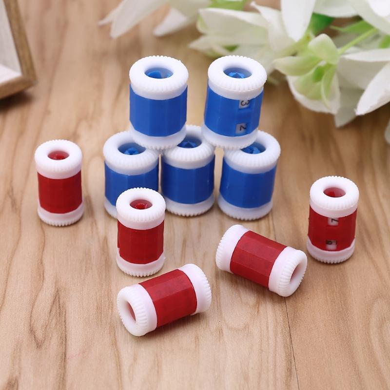 10pcs Plastic Mini Crochet Knitting Needle Row Counter Round Stitch Tally Marker