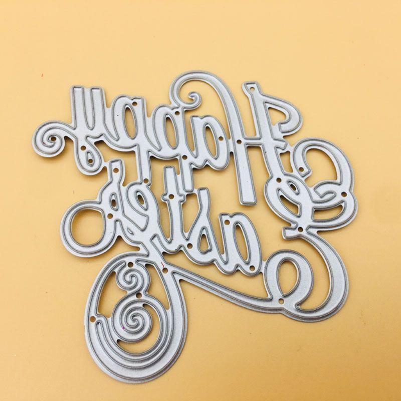 Happy Easter Metal Cutting Dies Stencil Scrapbooking DIY Album Stamp Paper Cards