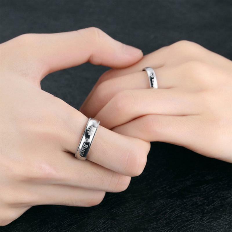 Her King and His Queen Alloy Ring Set Romantic Jewelry Ring Anniversary Gifts
