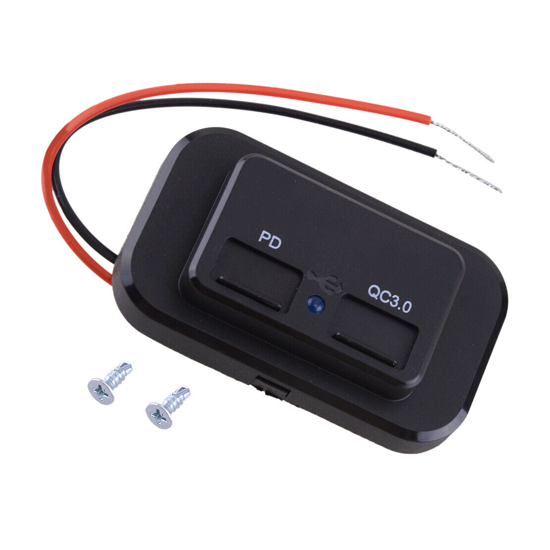 12V-24V Dual USB PD QC3.0 Car Boat RV Fast Charger Socket LED Power Outlet