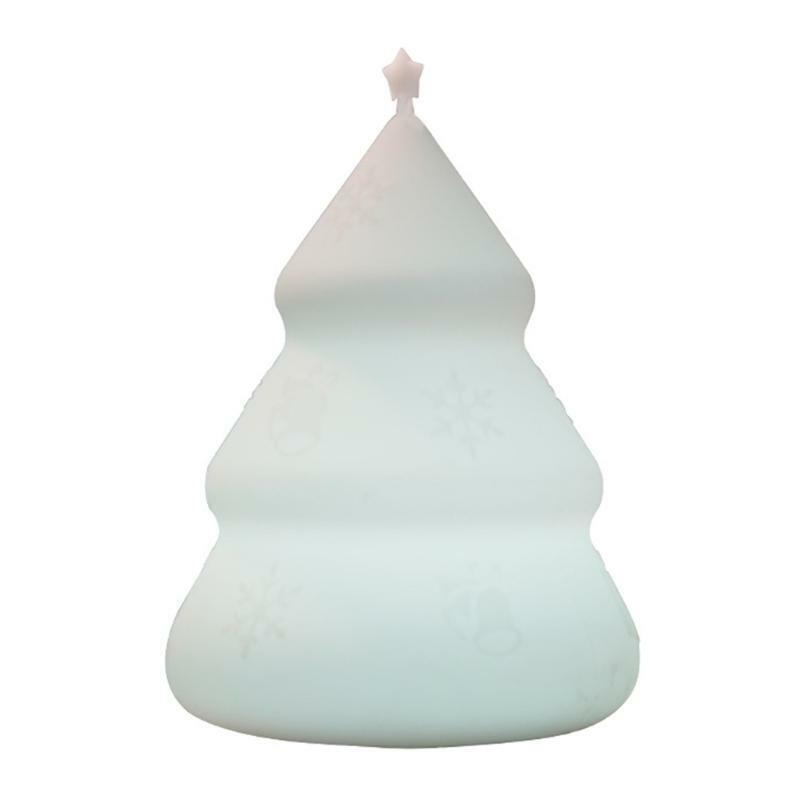 Cute LED Xmas Santa Shaped Tree Night Light with Touch Sensor Portable Silicone