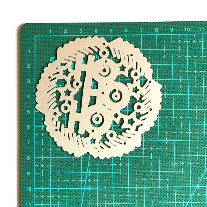 HO Christmas Circle Metal Cutting Dies Stencil DIY Scrapbooking Album Paper Card