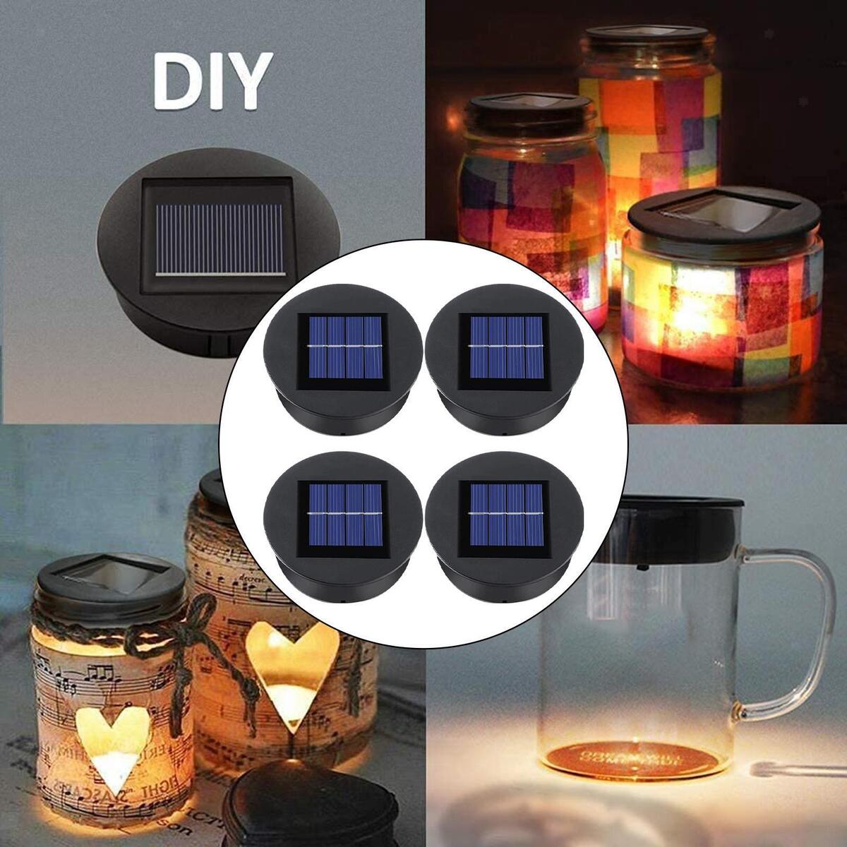4Pcs Solar Lantern Top Battery Light Bulb Replacement for Lawn