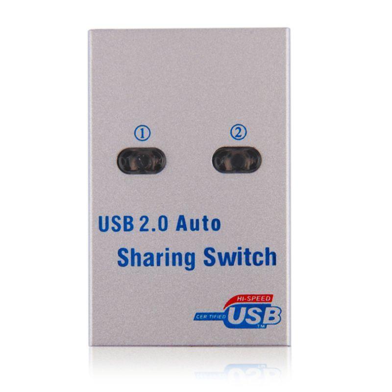 2 Ports USB 2.0 Auto Sharing Switch Hub Splitter Selector Switcher for Printer