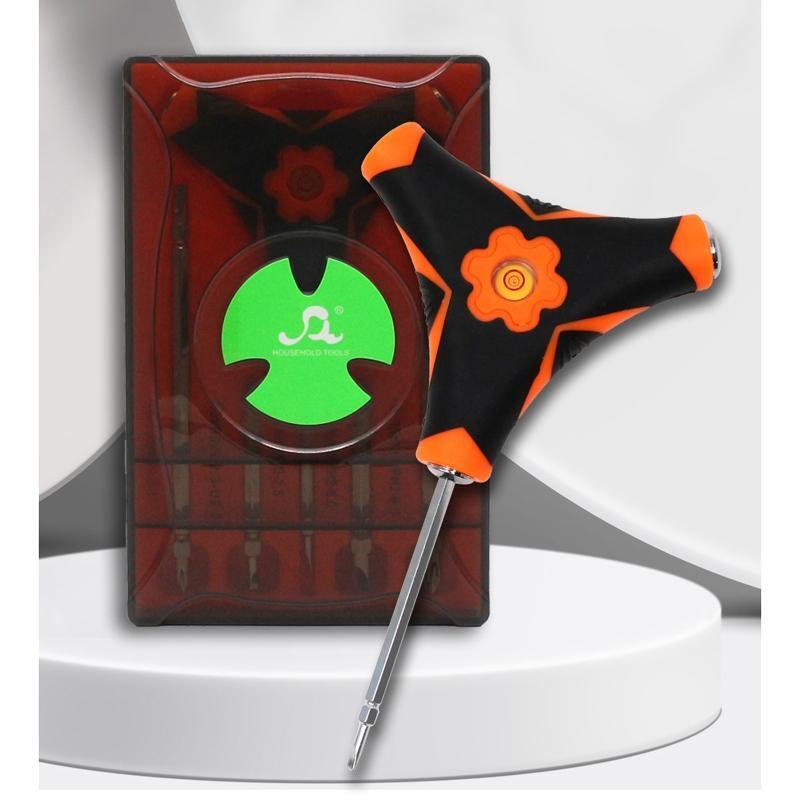 Dual-head Screw Bit 6 in 1 Triangle Spirit Level Screwdriver Set for Routine Use
