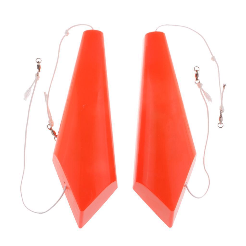1 Pair Left and Right Splashing Floats Orange Trolling Accessory Side Planer
