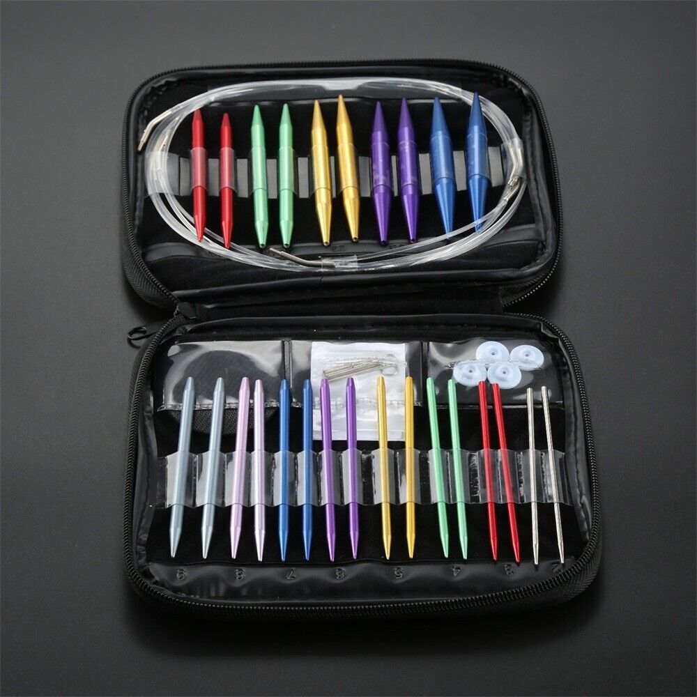 26pcs/set Aluminum Change Head Circular Knitting Needle Set DIY Home Sewing Tool