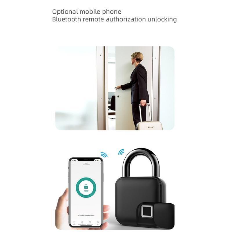 Tuya Smart Bluetooth-compatible Fingerprint Padlock Keyless USB Thumbprint Door