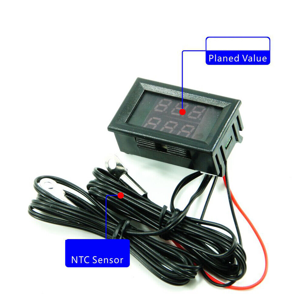 DC4-28V High-precision Dual-display Digital Car Thermometer NTC Metal Probe