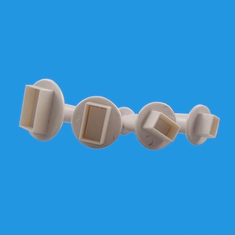 4Pcs Rectangle Plastic Cake Mold Chocolate Cookie Cutter Fondant Decoration Tool