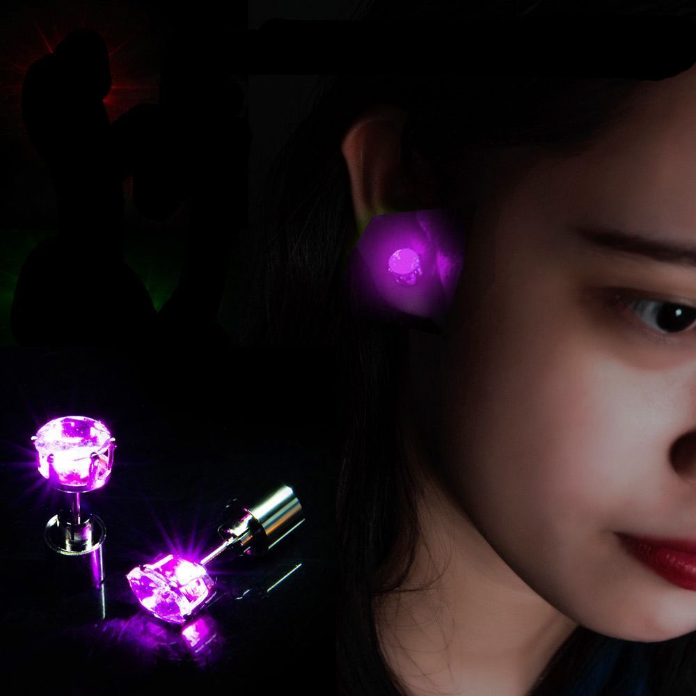 Party Halloween Women Men Blinking Studs Earrings Led Earrings Ear Studs