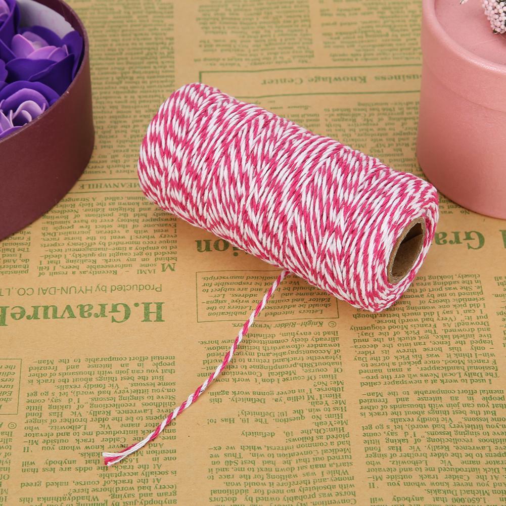 1 Roll 100 Meters 2Ply Cotton Twine DIY Weaving Handmade Craft Rope (Rose)