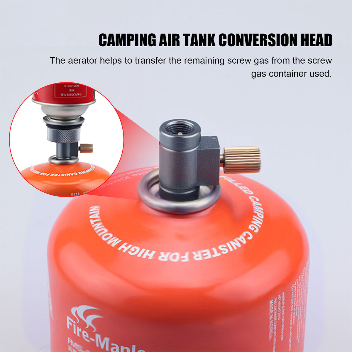 Gas Tank Adapter without Pressing Design Gas Tank Valve for Outdoor Usage