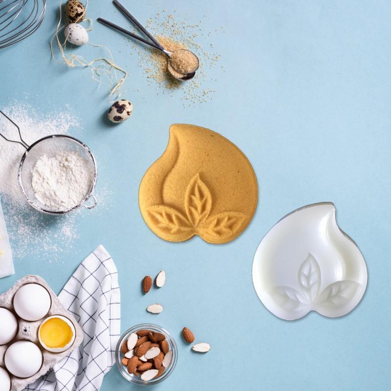 30g Peach Cookie Stamps Thickness Adjustable Moon Cake Mold Hand Press Cutter