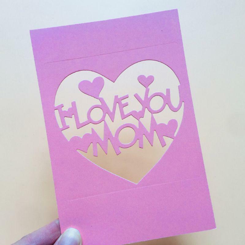 I Love You Mom Metal Cutting Dies Stencil Scrapbooking DIY Album Stamp Embossing