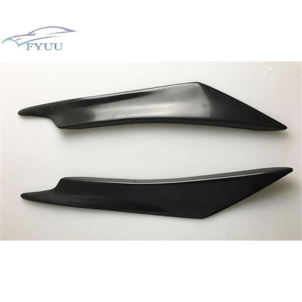 4 Pcs Black ABS Car Bumper Lip Splitter Fin Spoiler Canards Body Kit Accessories