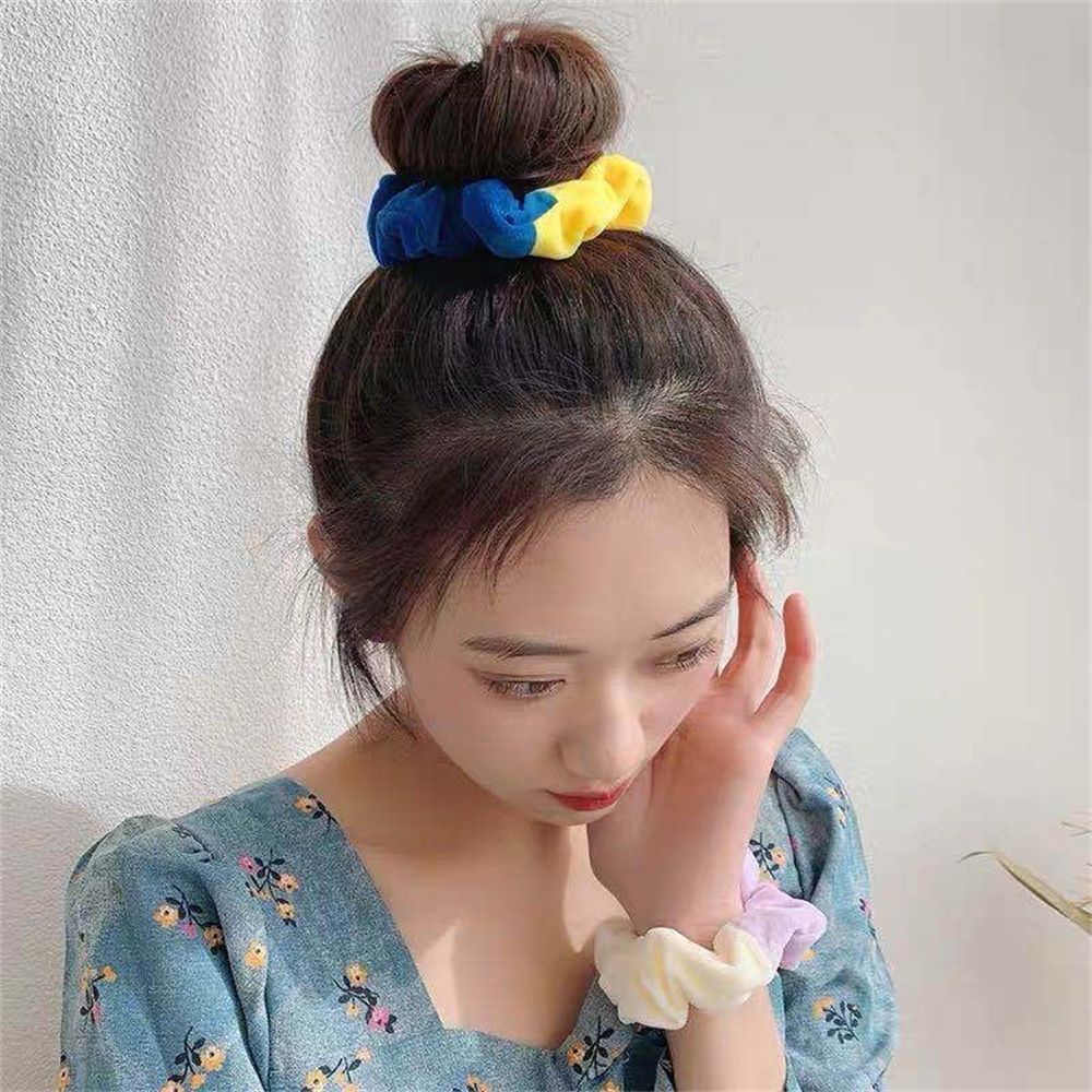 Color Soft Hair Tie Plush Ponytail Holders Velvet Scrunchies Elastic Hair Bands
