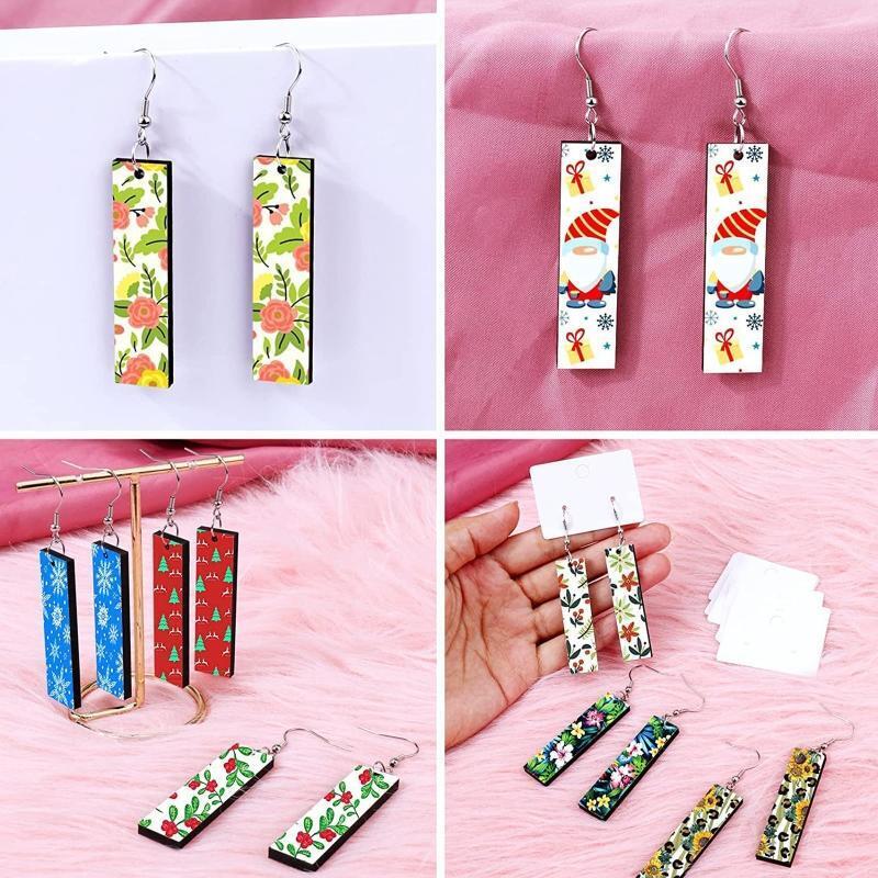 Personalized 20x Rectangle Sublimation Earring Blank Heat Transfer Wire Hooks