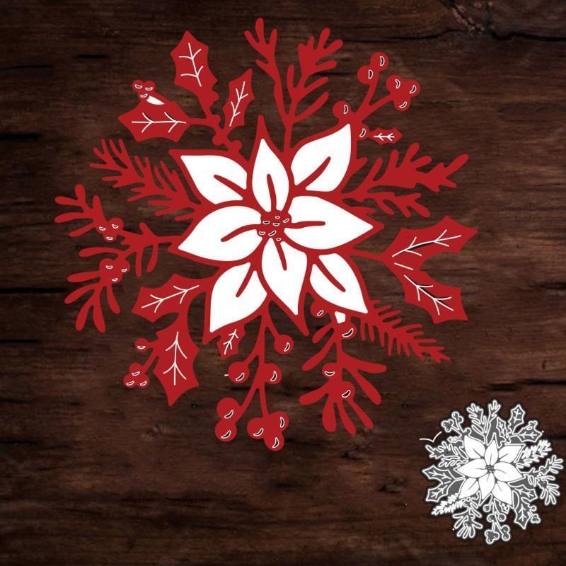 Christmas Flower Metal Cutting Dies Stencil DIY Scrapbooking Album Paper Card