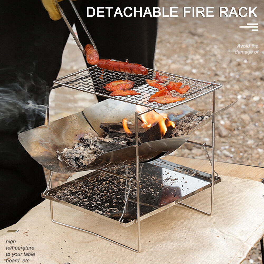 Portable Camping BBQ Net Stainless Steel Barbecue Grill Net (Single Net)