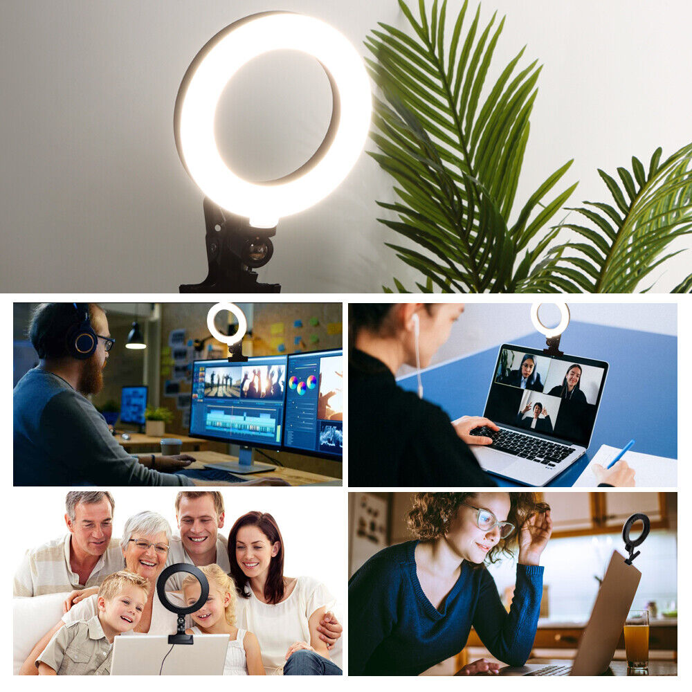 Selfie Ring Light Video Conference Lighting Kit Laptop Computer Monitor