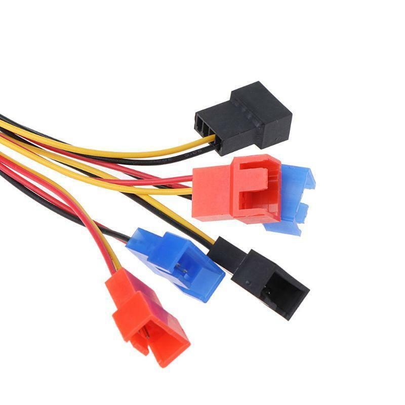 4-Pin IDE Molex To 6-Port Cooling Fan 2-Pin Splitter Power PC DIY Adapter Cable