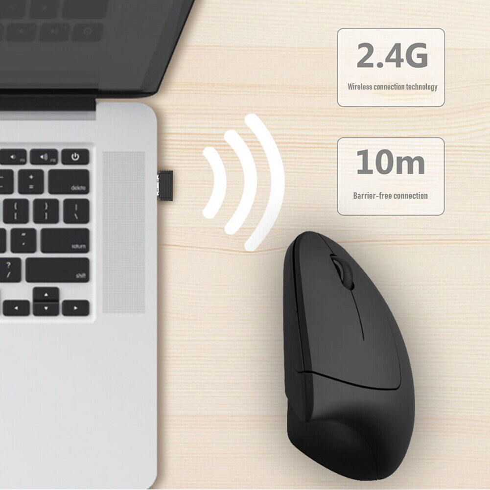 Wireless Gaming Ergonomic Mouse 1600 DPI Adjustable Optical Vertical Mice
