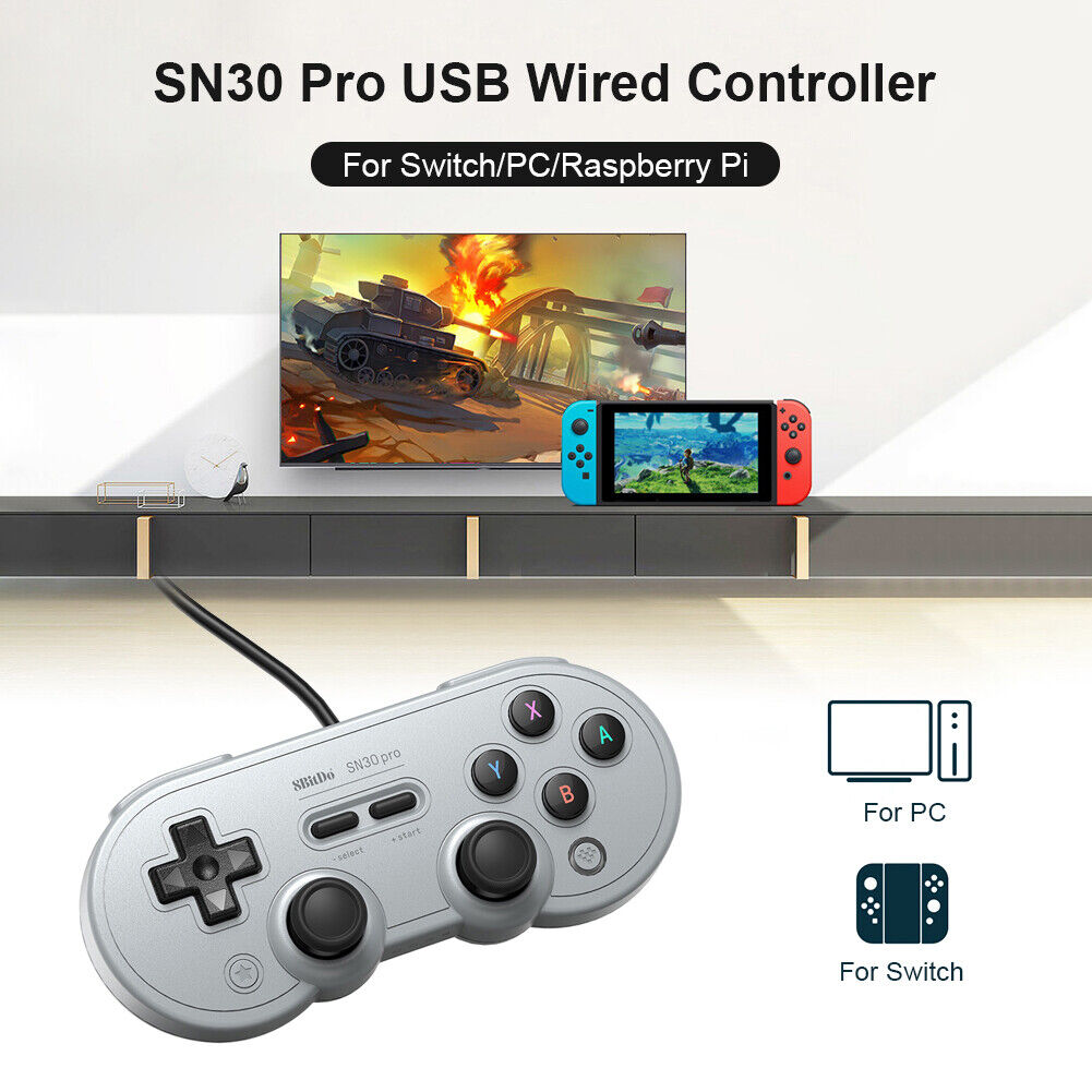 8Bitdo SN30 Pro USB Wired Gamepad Vibration Controller for Switch PC Steam